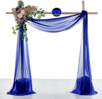 MDS Halloween Chiffon Draping Fabric - 2 Panel, 30" Wide x 20ft Long - Sheer Spooky Arbor & Canopy Drapery for Haunted House Backdrops, Party Ceilings, DIY Costumes & Themed Events - Royal Blue