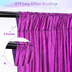 Back Drop Curtains for Parties 9.6x8FT Purple Background Drapes Shimmer Photo Photography for Hallween Ceremony Home Decorations(2 Panels 4.8x8FT)