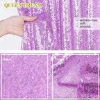 Lavender Sequin Backdrop Drapes 4 Panels 2FTx8FT Glitter Backdrop Curtains for Wedding Party Stage Decorations