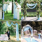 4 Panels Wedding Arch Draping Fabric 28" x 20Ft Chiffon Wedding Arch Drapes Chiffon Fabric Drape Sheer Backdrop Curtain for Weddings Party Ceremony Birthday Reception Backdrop Ceiling Décor(Baby Blue)