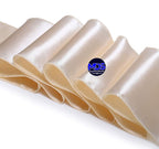 MDS Pack of 50 PCS Satin Chair Sashes Charmeuse Sateen Dining Chair Bows Ribbon Ties Back Sash for Wedding Party Birthday Home Hotel Restaurant Banquet Decoration (7 x 108 Inch, Cream)