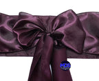 MDS Pack of 75 PCS Satin Chair Sashes Charmeuse Sateen Dining Chair Bows Ribbon Ties Back Sash for Wedding Party Birthday Home Hotel Restaurant Banquet Decoration (7 x 108 Inch, Plum)