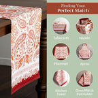 Maison d' Hermine Table Runner 100% Cotton Double Layer Table Runners 108 inches Long for Thanksgiving Christmas Decorations Home Kitchen Dining Party Wedding (Orient, 14.5" x 108")
