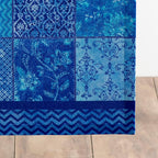 Maison d' Hermine Table Runner 100% Cotton Single Layer Table Runners 72 inches Long Decorative for Kitchen Dining Party Baby Shower Wedding Bridal Shower Spring Summer (Indigo Love, 14.50" x 72")