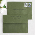 PONATIA 50 PCS 5x7 Envelopes, Olive Green Self- Adhesive A7 Envelopes for Weddings, Invitation Cards, Photos, Postcards, Greeting Cards Mailing, Baby Shower, Graduation, Christmas Gift Cards