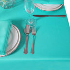 Cupuamon Square Tablecloth 90x90 inch Washable Polyester Fabric Table Cloth for Wedding Party Dining Banquet Decoration（90x90,Turquoise）