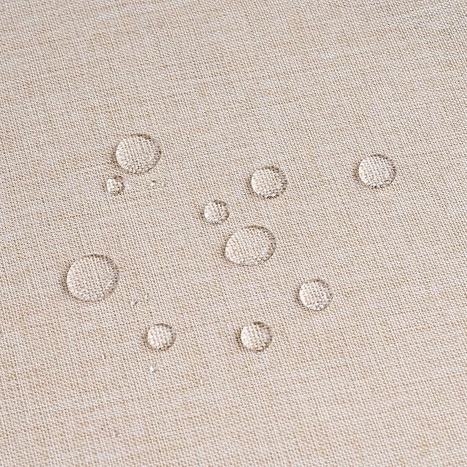 NLMUVW Linen Tablecloth Rectangle 8ft, Rustic Textured Table Cloth Water Resistant Farmhouse Table Cover for Kitchen Dining Party Coffee, 54x120 Inch