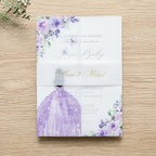 PONATIA 50 PCS Vellum Jackets for 5x7 Invitations - Vellum Paper 5x7 Jackets - 135GSM Purple Girl Flowers Quinceanera Invitation Transparent Wraps (Purple Girl)