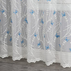 VISIONTEX White Sheer Voile Curtains, Decorative White Embossed Butterflies Rod Pocket Window Drapes for Home Kitchen, Living Room and Bedroom 54 x 84 Inch, Set of 2 Curtain Panels