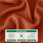 Biscaynebay Fall Tablecloth Textured Fabric Round Table Cloth 60" for Tables diameters from 28" to 48", Rust Thanksgiving Autumn Harvest Water Resistant Fabric Table Cover for Kitchen, Dining, Parties