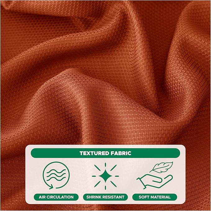 Biscaynebay 2 Pack Fall Table Cloth Rectangle 52x70 Inch, Rust Thanksgiving Autumn Harvest Water Resistant Fabric Textured Tablecloths for Kitchen, Dining, Wedding, Parties Machine Washable