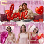 Crosize 4 Pack 3.3 x 9.9 ft Pink foil Fringe Curtains Party Decorations, Pink Tinsel Curtain Backdrop for Parties, Door Streamers, Glitter Streamer Fringe Backdrop for Birthday Decoration