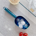 Metal Ice Scoop 3 Oz, Small Stainless Steel Ice scooper for Ice Maker Ice Bucket Kitchen Freezer Bar Party Wedding, Multipurpose for Coffee Bean,Flour Scoop,Dog Food Scoop (3 OZ-Blue)