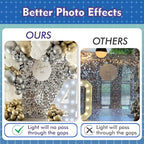 Qcity Black Shimmer Wall Backdrop 24PCS, Black Back Not See-Through Design, Square Sequin Glitter Backdrop Panel, Perfect for Outdoor Events, Birthdays, Wedding and Party Decoration