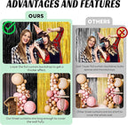 BTSD-home 4 Pack Black Gold Metallic Foil Fringe Curtain Tinsel Streamer Party Decorations Photo Booth Backdrop for Bachelorette Birthday Halloween
