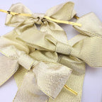 36pcs 4-1/2" Metallic Gold Glitter Ribbon Bows with Twist Ties for Gift Wrapping Packing Christmas Big Bows for Holiday Decoration (Gold)