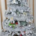DECORA 33 Feet Silver Tinsel Garland, Christmas Metallic Hanging Tinsel Garland for Xmas Tree Home and Party Decoration