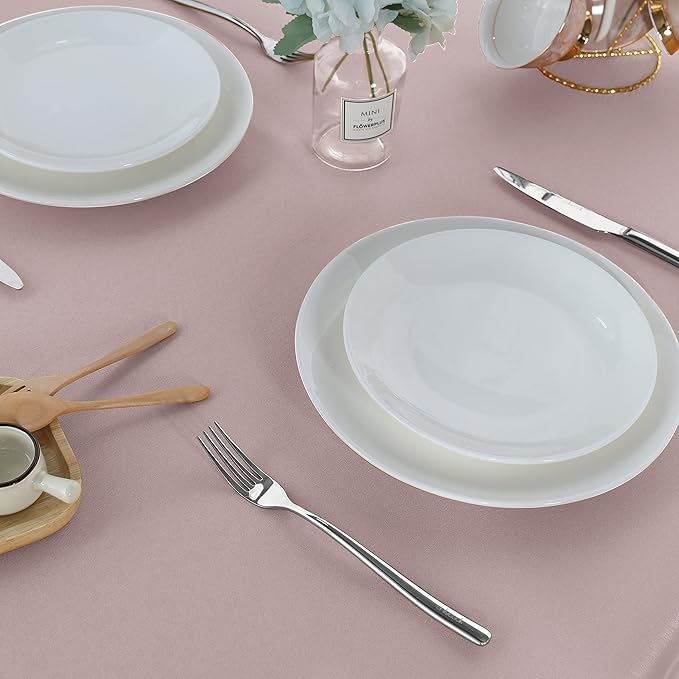 Fitable Rectangle Tablecloth Stain and Wrinkle Resistant Washable Polyester Table Cloth for Buffet Parties and Camping (54x108 inch, Blush)
