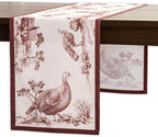 Maison d' Hermine Table Runner 100% Cotton Single Layer Table Runners 60 inches Long for Thanksgiving Christmas Decorations Home Kitchen Dining Party Wedding (Holy Jouy - Brown, 14.5" x 60")