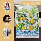 Maison d' Hermine Table Runner 100% Cotton Double Layer Table Runners 108 inches Long Decorative for Home Kitchen Dining Party Baby Shower Wedding Bridal Shower Spring Summer (Cedrat, 14.50" x 108")