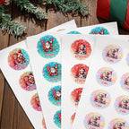 callie Personalized Christmas Stickers - Custom Name & Initial, 1.97 Inch Cute Elk Santa Penguin Design Merry Christmas Stickers Labels for Envelopes Seals Crafts Cards Gifts (30PCS)
