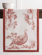 Maison d' Hermine Table Runner 100% Cotton Single Layer Table Runners 48 inches Long for Thanksgiving Christmas Decorations Home Kitchen Dining Party Wedding (Holy Jouy - Red, 14.5" x 48")