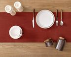 ZeeMart Linen Textured Border Table Runner, 14 x 60 Inch Orange, Farmhouse Style Burnt Orange Fall Table Runners 60 Inches Long, Easy Care Everyday Polyester Table Runner