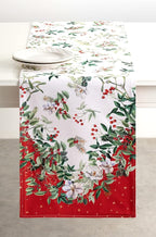 Maison d' Hermine Table Runner 100% Cotton Double Layer Table Runners 108 inches Long for Thanksgiving Christmas Decorations Home Kitchen Dining Party Wedding (Noel, 14.5" x 108")