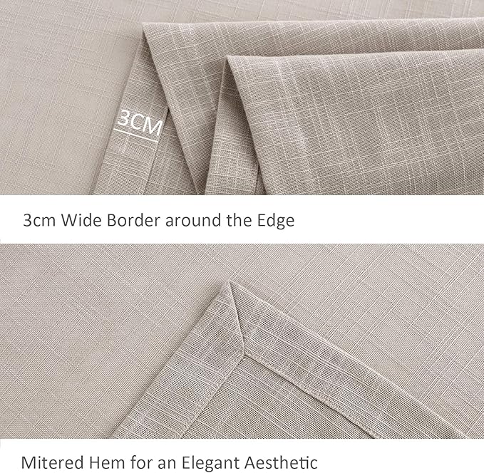 maxmill Lux Faux Linen Tablecloth with Slubby Yarn Textured Weaves Wrinkle Resistant Anti-Shrink Soft Table Cloth for Kitchen Dining Restaurant Tabletop Rectangle 60 x 120 Inch Natural