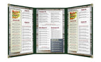 Goodsmart Restaurant Menu Covers – 25 Pack Green 6-View Trifold 8.5" x 14", Side-Loading Vinyl & Plastic Menu Holders, Clear Menu Sleeves, Leather-Style Café Covers with Gold Corners