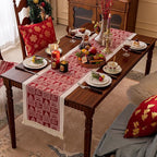 Table Runners 107 Inches,Christmas Tree Table Runner with Tassel Fringe,Gift Table Runner for Party，Coffee Table, Festival