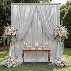 Outpain 10x10ft Silver Sequin Backdrop Curtains -Heavy Duty Gold Photography Backdrops with Non-Shedding Glitter, Wrinkle-Free Stage Drapes for Wedding/Christmas/Studio Shoots (5x10ft 2 Panels)
