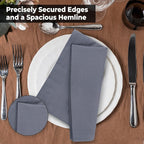 Urban Villa Dinner Napkins Solid Grey Color Cloth Napkins (Set of 12) Oversized 20x20 Inches 100% Cotton Slub Premium Quality Soft Durable with Mitered Corners Reusable Washable Everyday Use Napkins