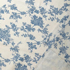 Pastoral Square Tablecloth - 60 x 60 Inch - Beige Linen Table Cloth - Washable Table Cover with Dust-Proof Wrinkle Resistant for Restaurant, Picnic, Indoor and Outdoor Dining, Floral (Dark Blue)