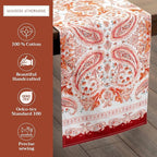 Maison d' Hermine Table Runner 100% Cotton Double Layer Table Runners 72 inches Long for Thanksgiving Christmas Decorations Home Kitchen Dining Party Wedding (Orient, 14.5" x 72")