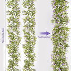 Artificial Baby Breath Flower Vines, Babys Breath Artificial Flowers Real Touch Faux Gypsophila Hanging Fake Baby's Breath Garlands for Wedding and Baby Shower Decor 2Pcs 5.8ft（Purple）