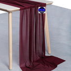 MDS 2 Pack 14ft Chiffon Table Runner 29 x 170 Inches Sheer Wedding Runner Romantic Rustic Table Runner for Wedding Decorations, Birthday Parties, Bridal Shower Party Arch Decor - Burgundy