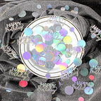 300PC Circle Dots Birthday Confetti for Table Iridescent Happy Birthday Table Scatters Party Decorations