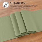 Ruvanti Linen Table Runner 72 Inches, Classic Hemstitch, Washable, Reusable, Non-Slipping, Stain Resistant- Perfect for Parties, Weddings, Dinners, Thanksgiving, Christmas, Indoor use – Olive