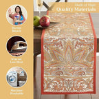 Maison d' Hermine Table Runner 100% Cotton Double Layer Table Runners 108 inches Long for Thanksgiving Christmas Decorations Home Kitchen Dining Party Wedding (Kashmir Paisley, 14.5" x 108")