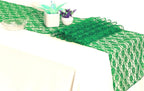 MDS Pack of 15 Wedding 12 x 108 inches Lace Table Runner for Wedding, Decorations for Birthday Parties, Banquets, Graduations, Engagements, and Runners fit Rectangle, Round Table- Green