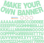 BEISHIDA 116 PCS Glitter Light Green DIY Letter Banner Kit Make Your Own Banner，Including 111 Letters and Numbers 3 Rope and 7 Threading Device,Customized for Birthday Graduation Wedding Party Decor