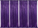 Purple Sequin Backdrop 4 Panels 2FTx8FT Photo Background Glitter Party Backdrop Curtains for Wedding Baby Shower Stage Decorations