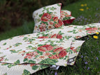 Tache Sweet Roses Spring Summer Traditional Country Vintage White Red Floral Decorative Woven Tapestry Kitchen Coffee Table Runners Scarfs, 13x72