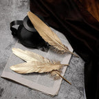 Larryhot Gold Goose Feathers for Crafts - 6-8 inch 60 pcs Natural Feathers for Wedding Party Decorations,DIY Crafts and Clothing Accessories (Gold)