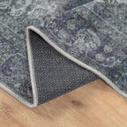 Bloom Rugs Washable Non-Slip 9' x 12' Rug - Dark Teal Traditional Medallion Area Rug for Living Room, Bedroom, Dining Room, and Kitchen - Exact Size: 9' x 12'