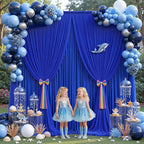 Royal Blue Tulle Backdrop Curtain for Parties Wedding,10ft x 10ft Wrinkle Free Curtain Backdrop,2 Layer Drapes for Backdrop,Polyester Wedding Back Drop for Bridal Shower Birthday Baby Shower