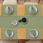 Ruvanti Linen Table Runner 90 Inches, Classic Hemstitch, Washable, Reusable, Non-Slipping, Stain Resistant- Perfect for Parties, Weddings, Dinners, Thanksgiving, Christmas, Indoor use – Olive