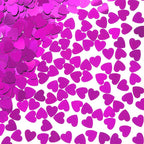 Hot Pink Love Heart Table Confetti - Valentines Day Party Foil Metallic Sequins Wedding Birthday Engagement Anniversary Bachelorette Party Sprinkles Decorations, 60g