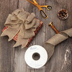 Ribbli Burlap Ribbon Continuous 20 Yard 2.5 Inch Natural Wired Ribbon for Wreaths,Big Bows,Tree Decoration,Outdoor Decoration